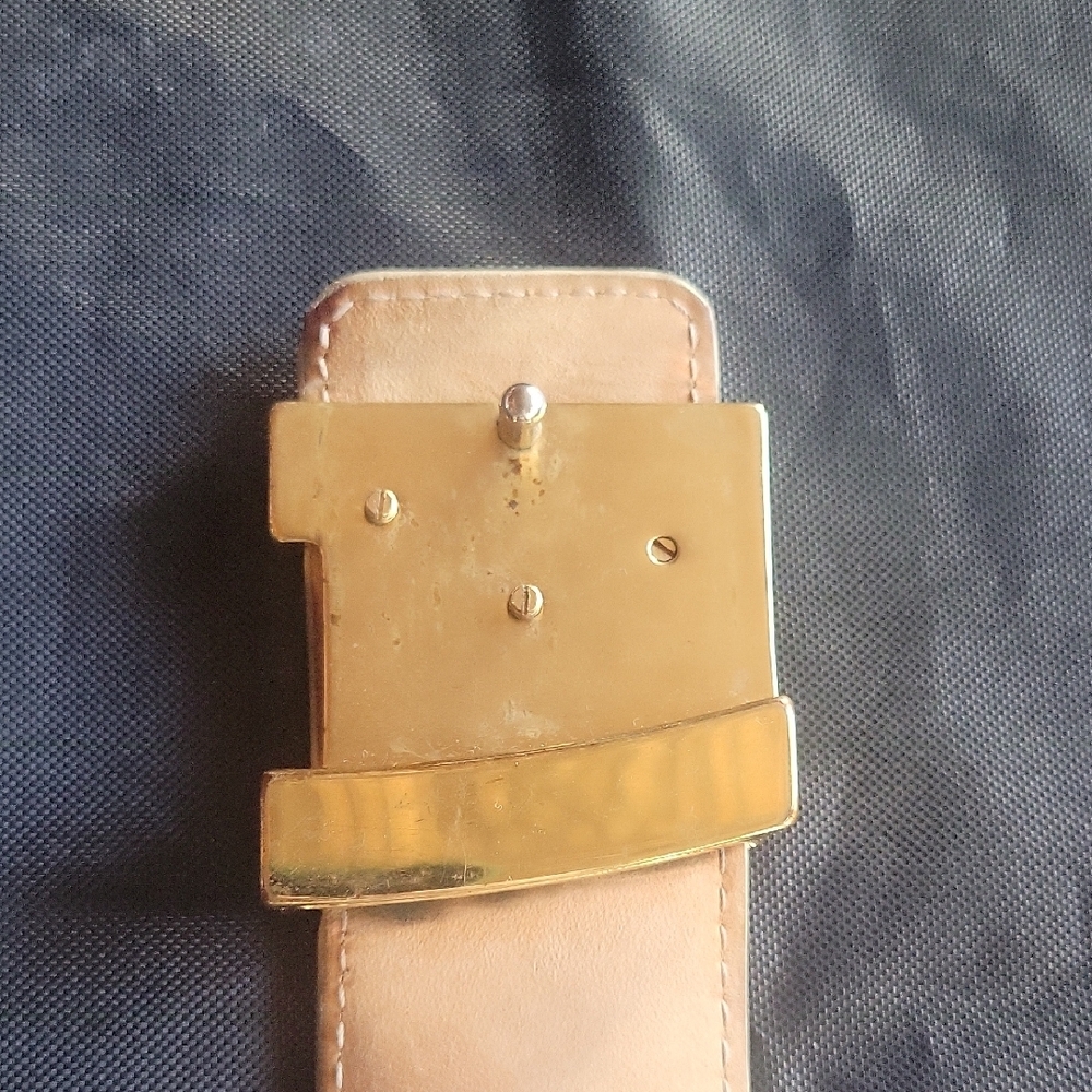 Louis Vuitton Checkered White and Gold Belt - Picture 2 of 8